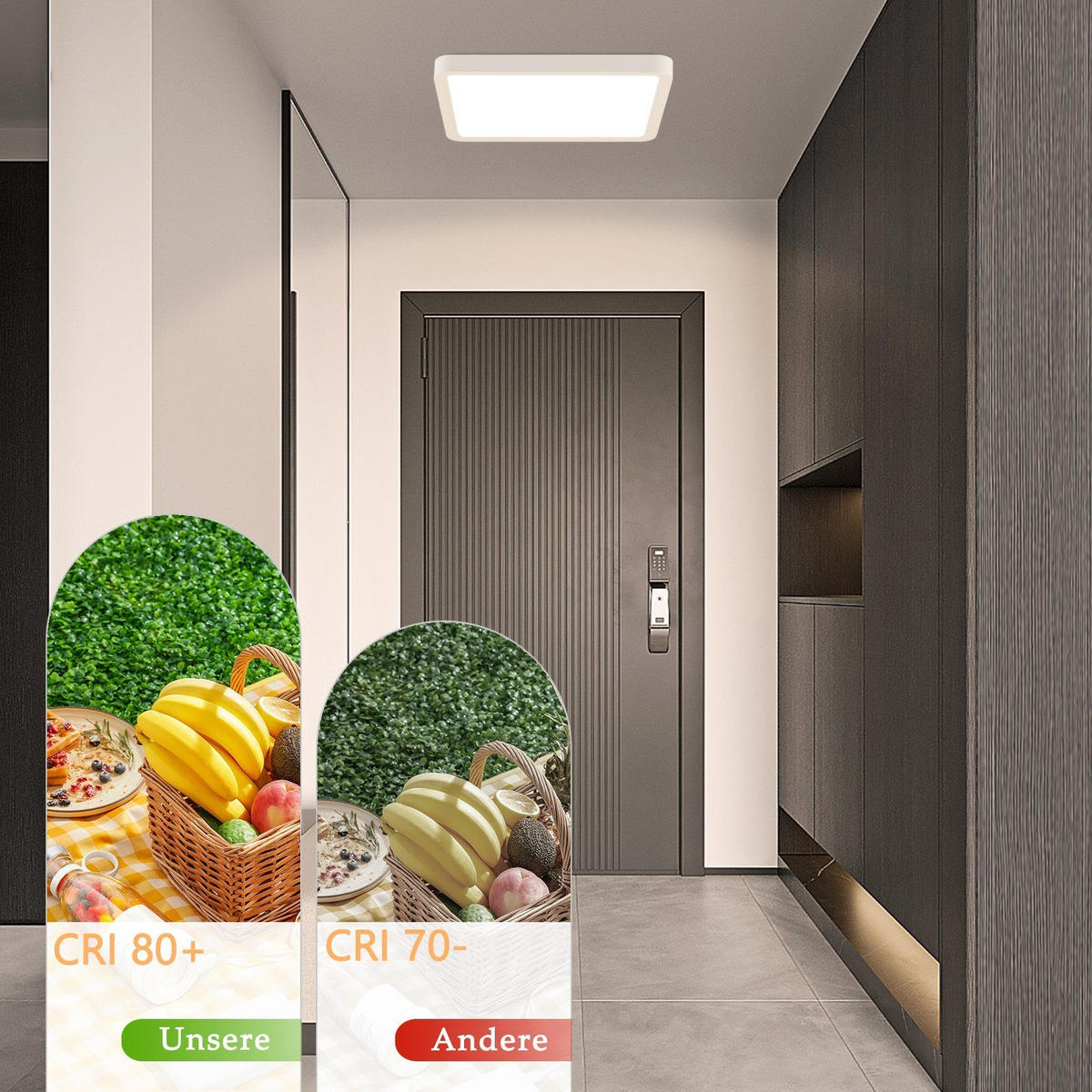 LED-DECKENLEUCHTE Energie 23/23/2 cm - Weiß, Kunststoff (23/23/2cm) - Nettlife
