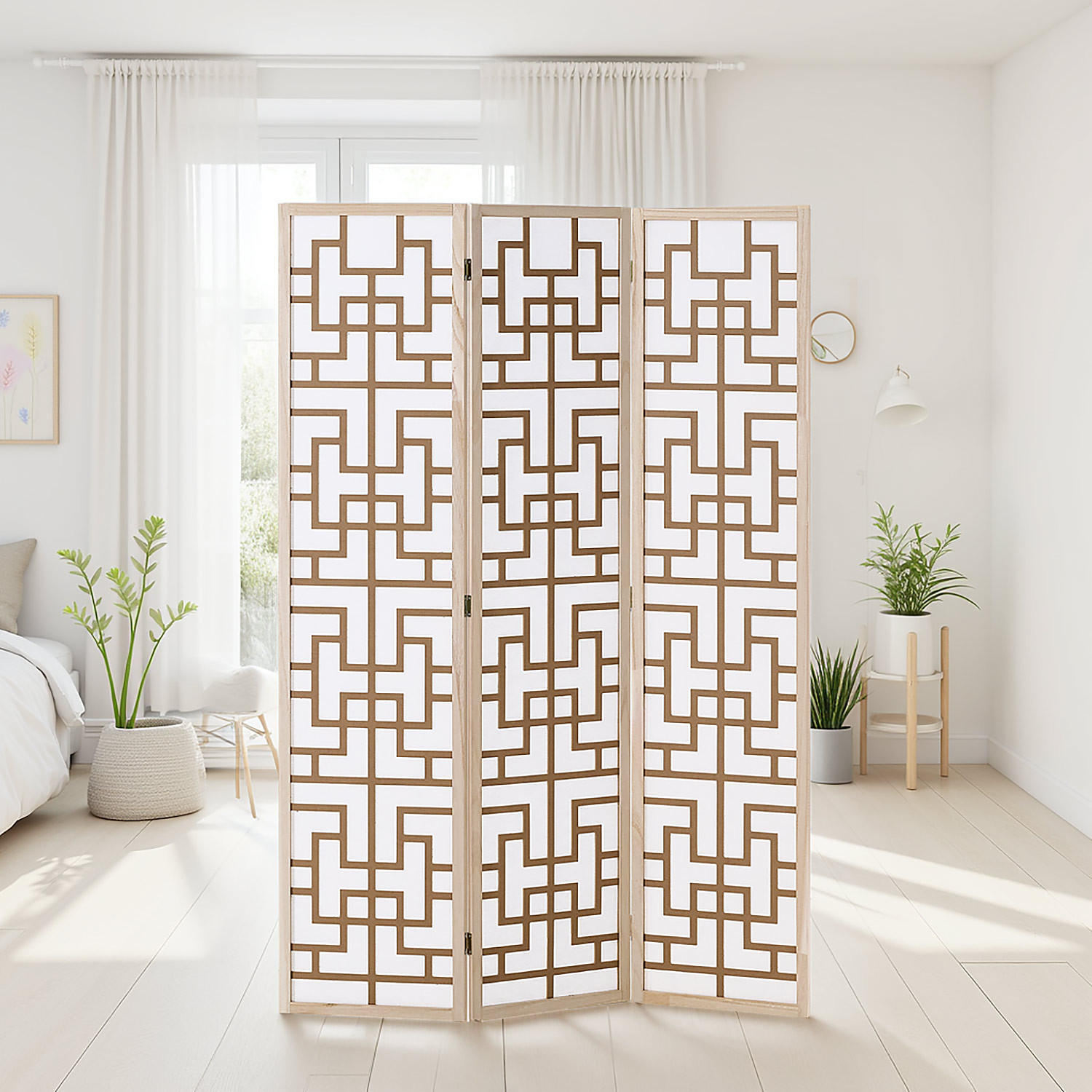 PARAVENT 120/170 cm Natur Holz Shoji - Naturfarben, Holz (120/170/2cm) - Homestyle4u