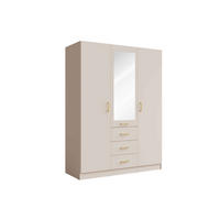 DREHTÜRENSCHRANK NEVARIS 150,5/200,5/58cm 3-türig mit Spiegel Sandbeige - Sandfarben, Holzwerkstoff (150.5/200.5/58cm) - MASSENO
