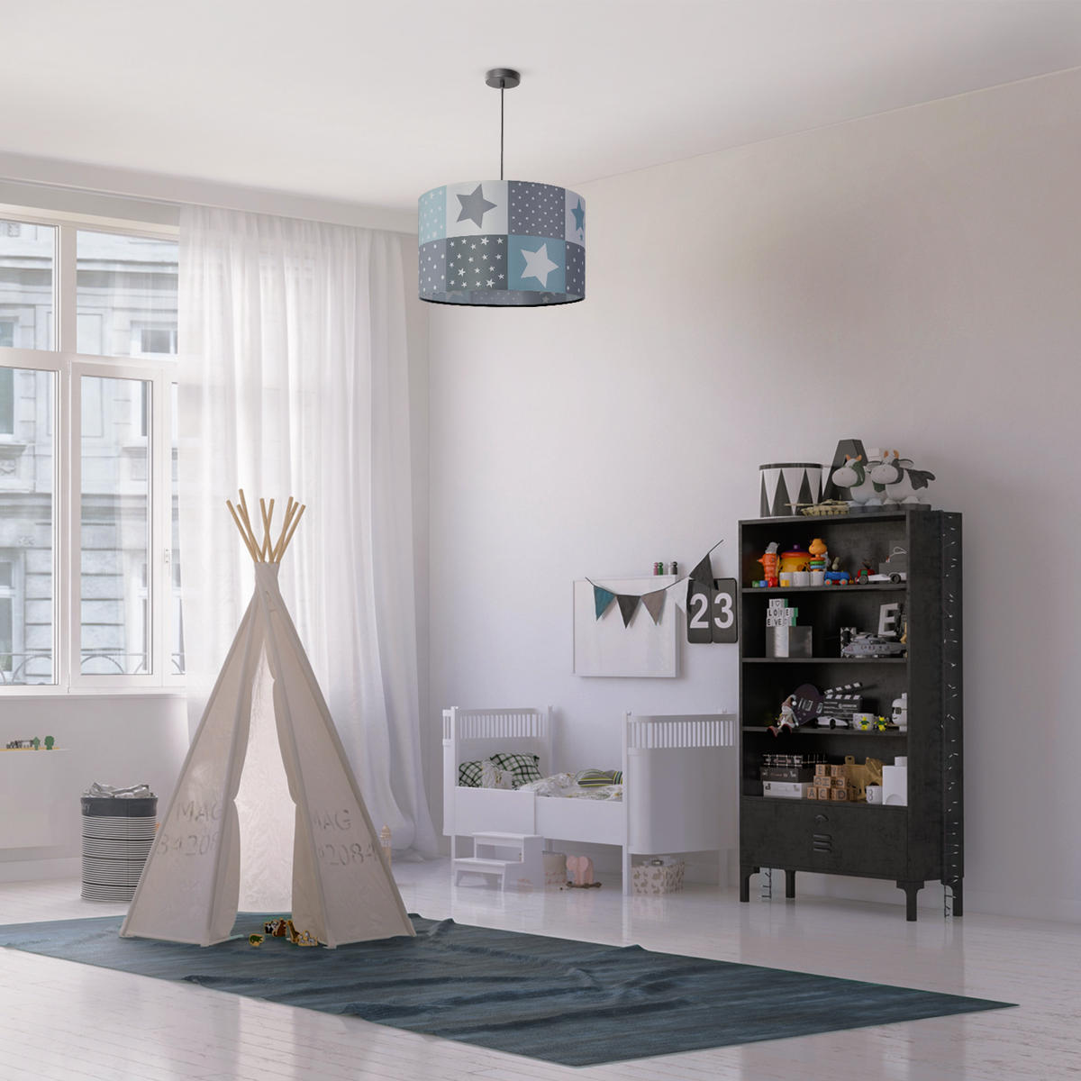 PENDELLEUCHTE Hugo Pd1 Cos 345 - Schwarz, Metall (38/38/21cm) - Paco Home