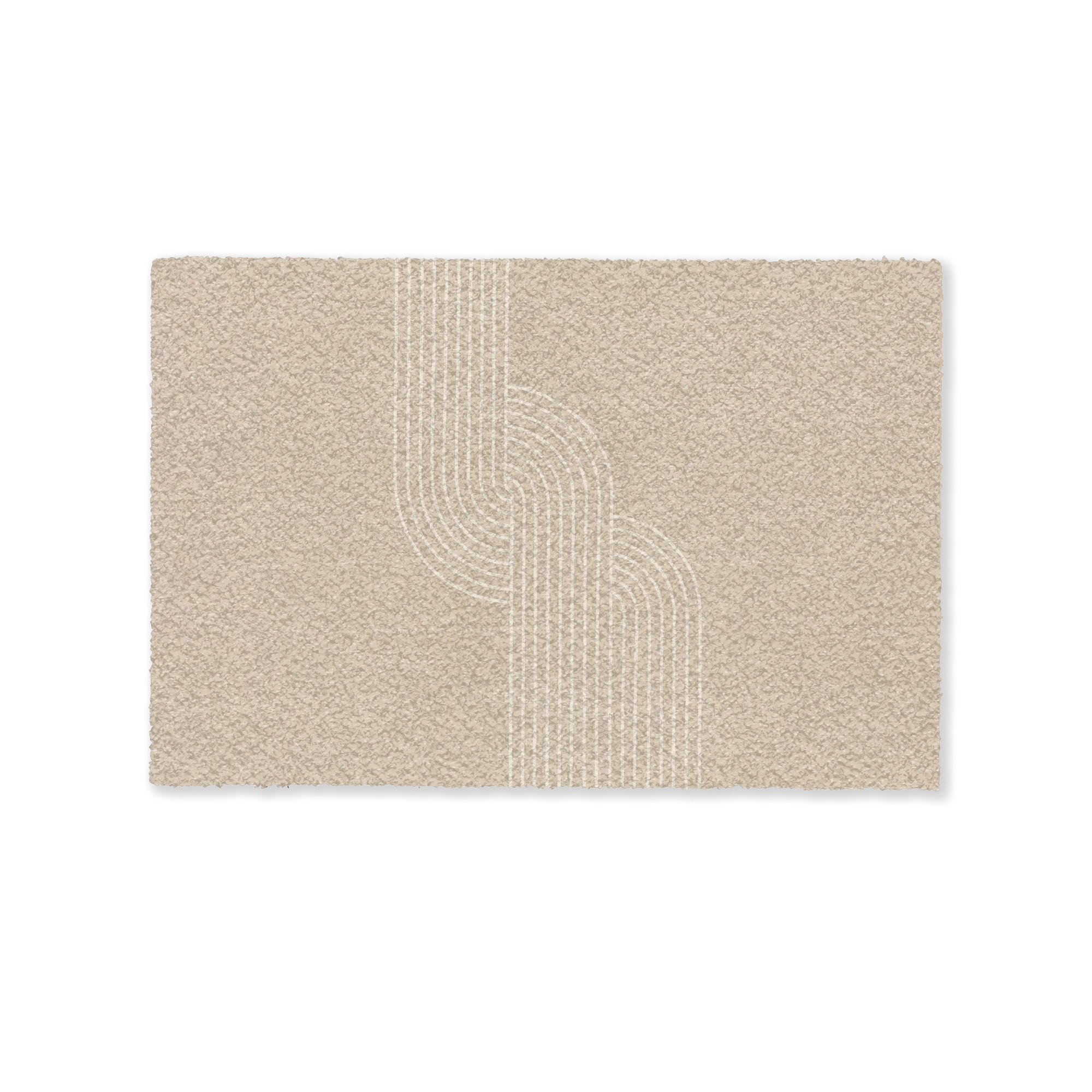 FUSSMATTE Parallele Linien - Leichte Textur - Beige 90x60 cm - Beige, Kunststoff (90/0.4cm) - MuchoWow