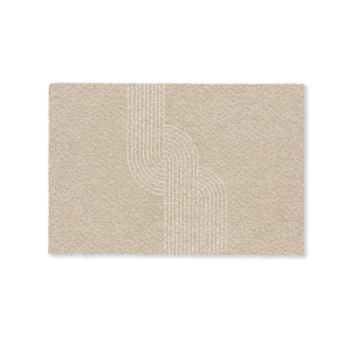 FUSSMATTE Parallele Linien - Leichte Textur - Beige 60x40 cm - Beige, Kunststoff (60/0.4cm) - MuchoWow