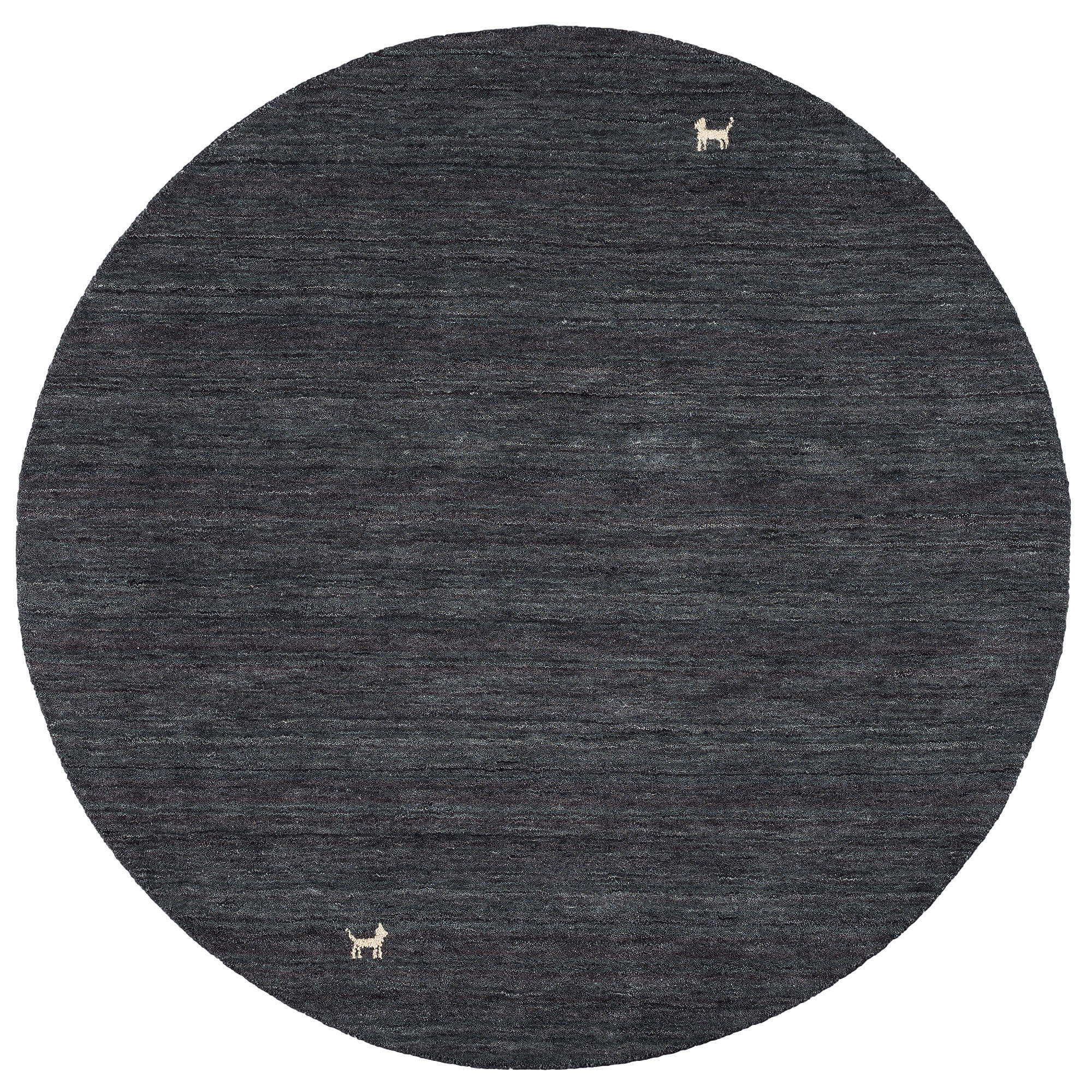 NATUR TEPPICH INDO NEPAL GABBEH SHIVA RUND - Anthrazit, Textil (150/150cm) - Pergamon