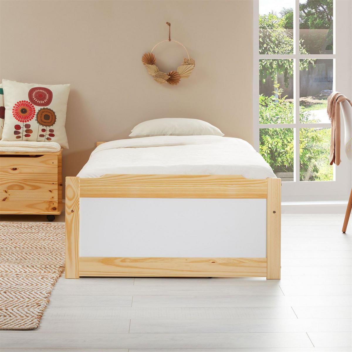BETT MIT STAURAUM MIA 90X190 CM - Naturfarben, Holz (98/49/195cm) - IDIMEX