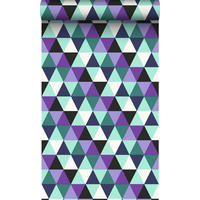 TAPETE grafische Dreiecke 53 cm x 10.05 m - Lila, Papier (53/1000cm) - Origin Wallcoverings