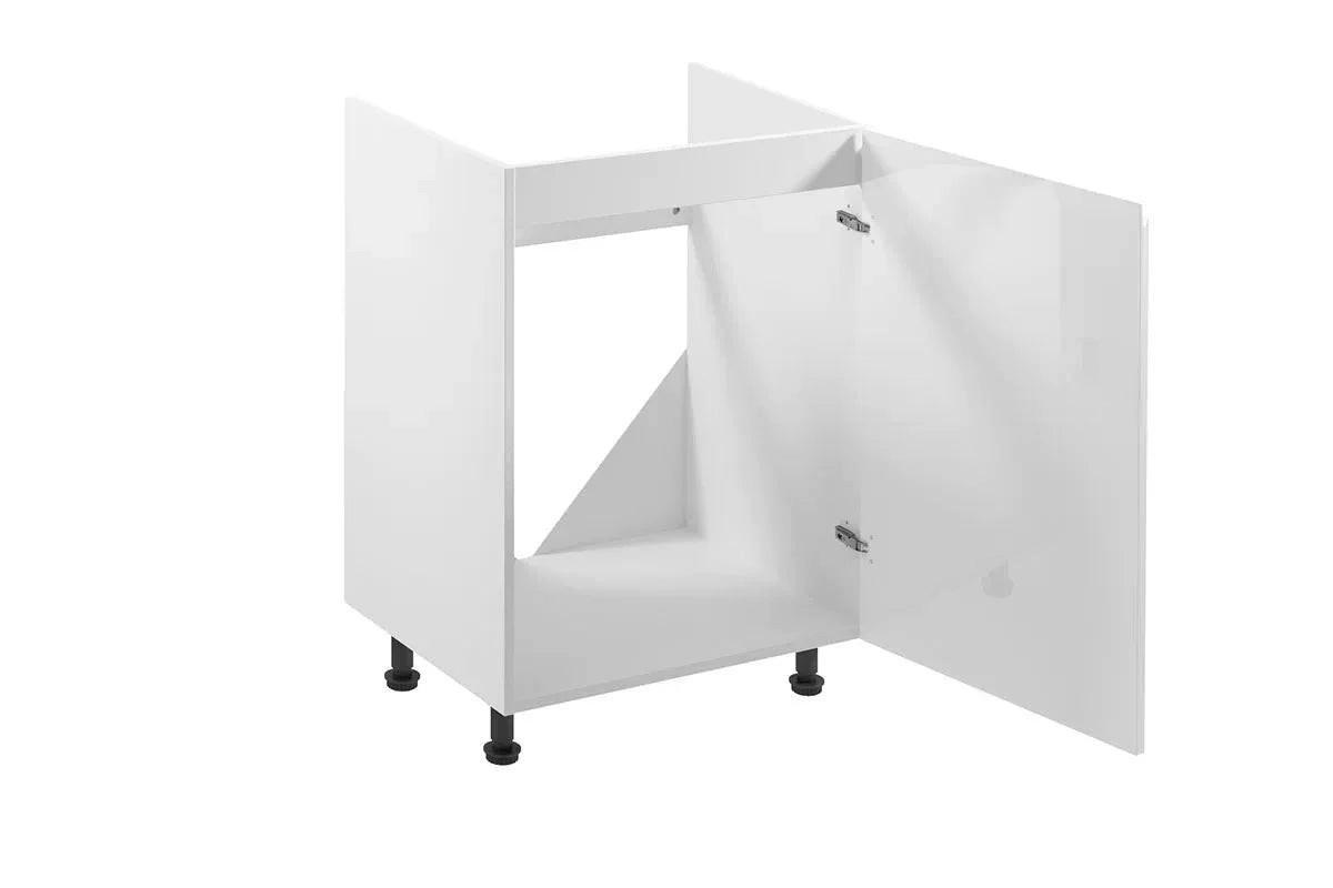 SPÜLENUNTERSCHRANK – 60 cm – D60Z-P – Velmora – Weiß / Weiß Hochglanz – Türanschlag rechts - Weiß Hochglanz, Holzwerkstoff (60/82/47cm) - ROYAL24_MARKT