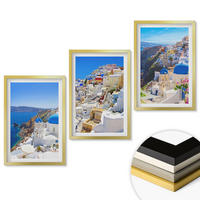 WANDBILDER 3er Set - 40x60 cm Goldrahmen - Landschaftsarchitektur Oia Santorini - Goldfarben, Kunststoff (40/60cm) - ArtPrintCave