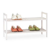 SCHUHREGAL - Weiß, Holz (69/41/27cm) - Relaxdays