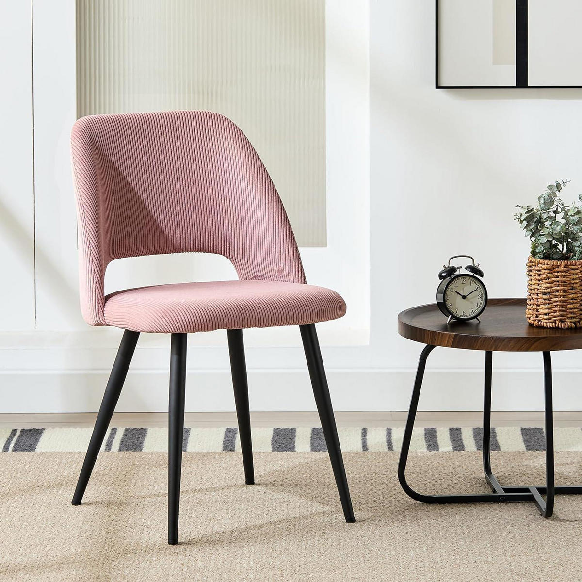 ESSZIMMERSTÜHLE 4er Set Kordsamt Rosa - Rosa, Textil (48/80/45cm)