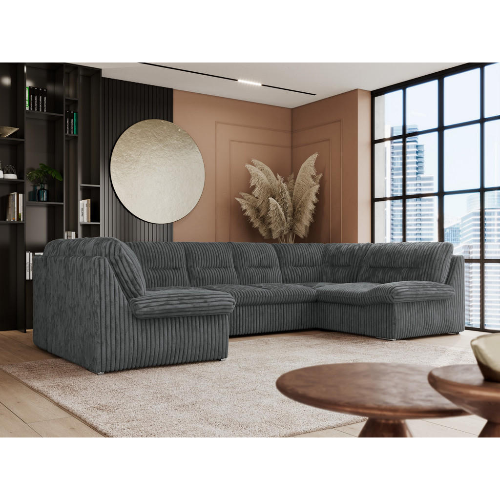 Thumbnail - MKS Wohnlandschaft, Dunkelgrau, Textil, 6-Sitzer, U-Form, 340x93x206 cm, Wohnzimmer, Sofas & Couches, Wohnlandschaften, ...