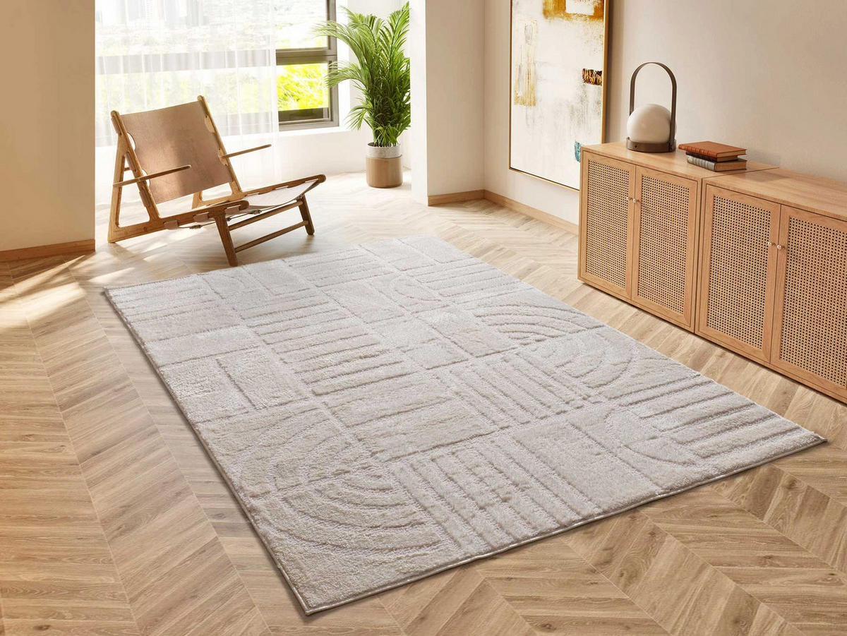 WEBTEPPICH Mustern In Weiß Blanche 120/170 cm - Weiß, Naturmaterialien/Textil (120/170cm) - Atticgo