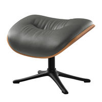 POLSTERHOCKER - Schwarz/Grau, Leder/Metall (44/39/42cm) - home24