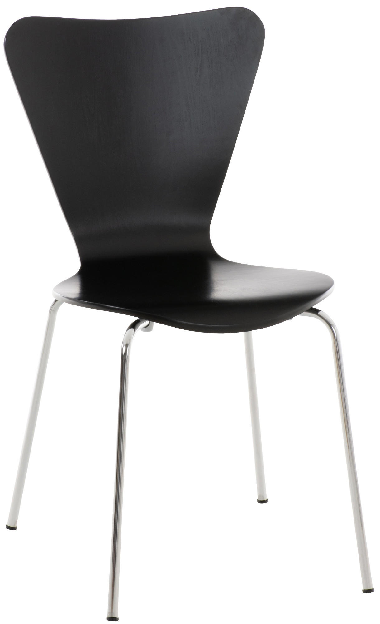 BESUCHERSTUHL Holz schwarz - Schwarz, Holz/Metall (45/85/49cm) - CLP