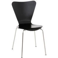 BESUCHERSTUHL Holz schwarz - Schwarz, Holz/Metall (45/85/49cm) - CLP