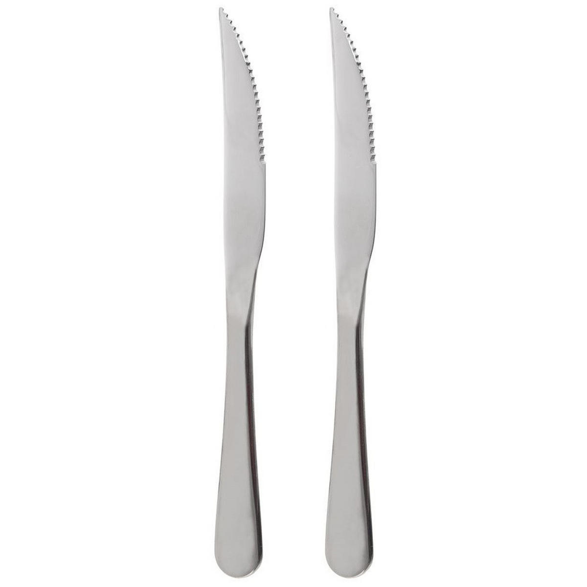 STEAK- UND BURGERMESSER Stahl 2 Stück. - Silberfarben, Metall (23cm) - Orion 