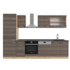 KÜCHENZEILE R-Line Edelgrau/Goldkraft Eiche 300 cm , AP Anthrazit - Honigeiche/Grau, Holzwerkstoff (300/81.6/60cm) - Vicco