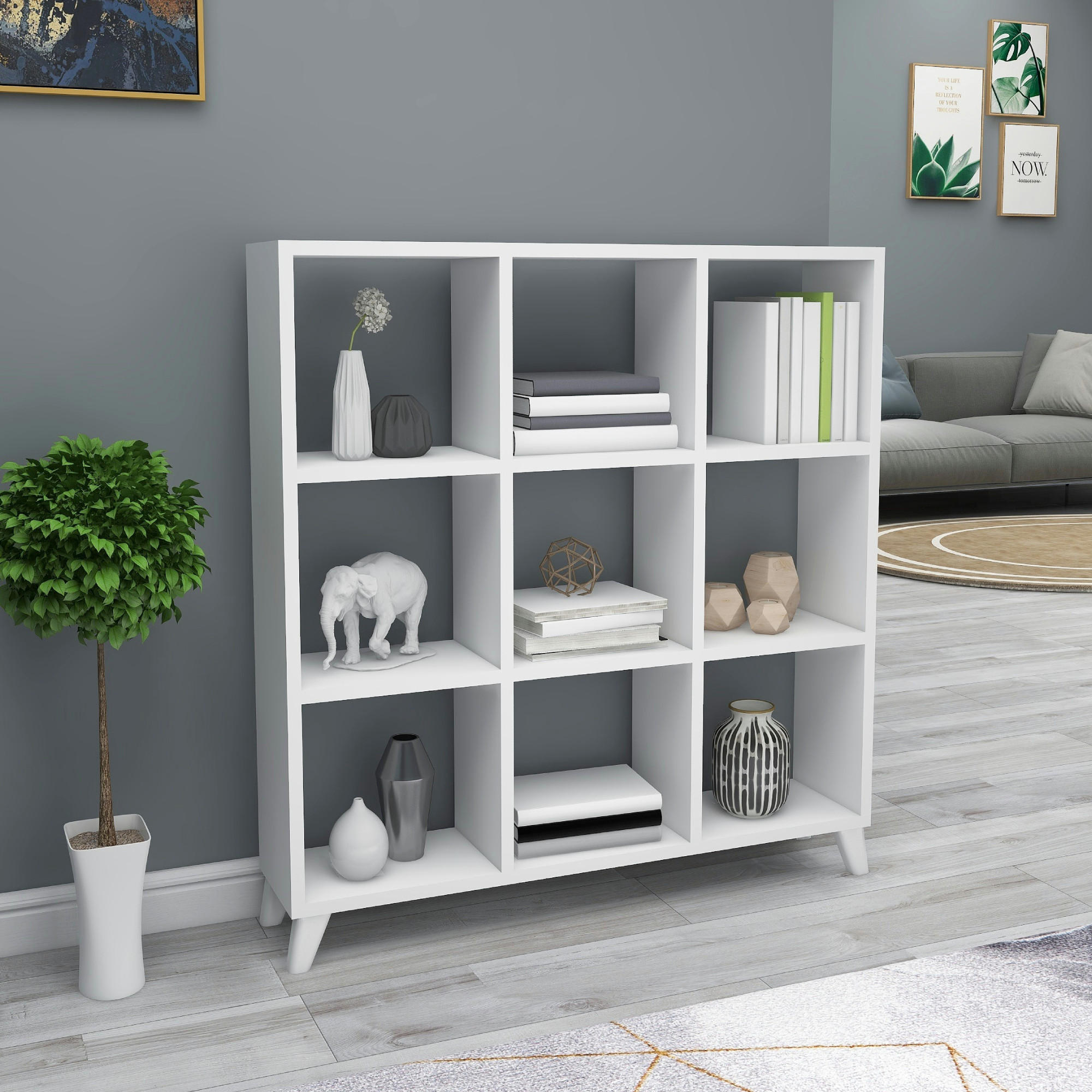STANDREGAL Svedala - Weiß, Holzwerkstoff (88/100/20cm) - [en.casa]