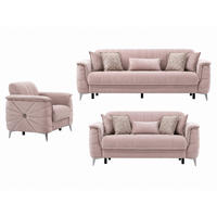 SITZGARNITUR Osorno, Beige Stellvariante 3+2+1 - Beige, Holzwerkstoff/Kunststoff (240/80/100cm)