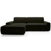 ECKSOFA Baleo Olivgrün Chenille-Bezug - Schwarz/Olivgrün, Kunststoff/Textil (264/162cm) - Selsey