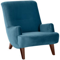 SESSEL Kajsa 71x80x101 Bezug Samtvelours Buche nussbaum/petrol - Nussbaumfarben/Petrol, Kunststoff (101/80/71cm) - 58aufmkessel