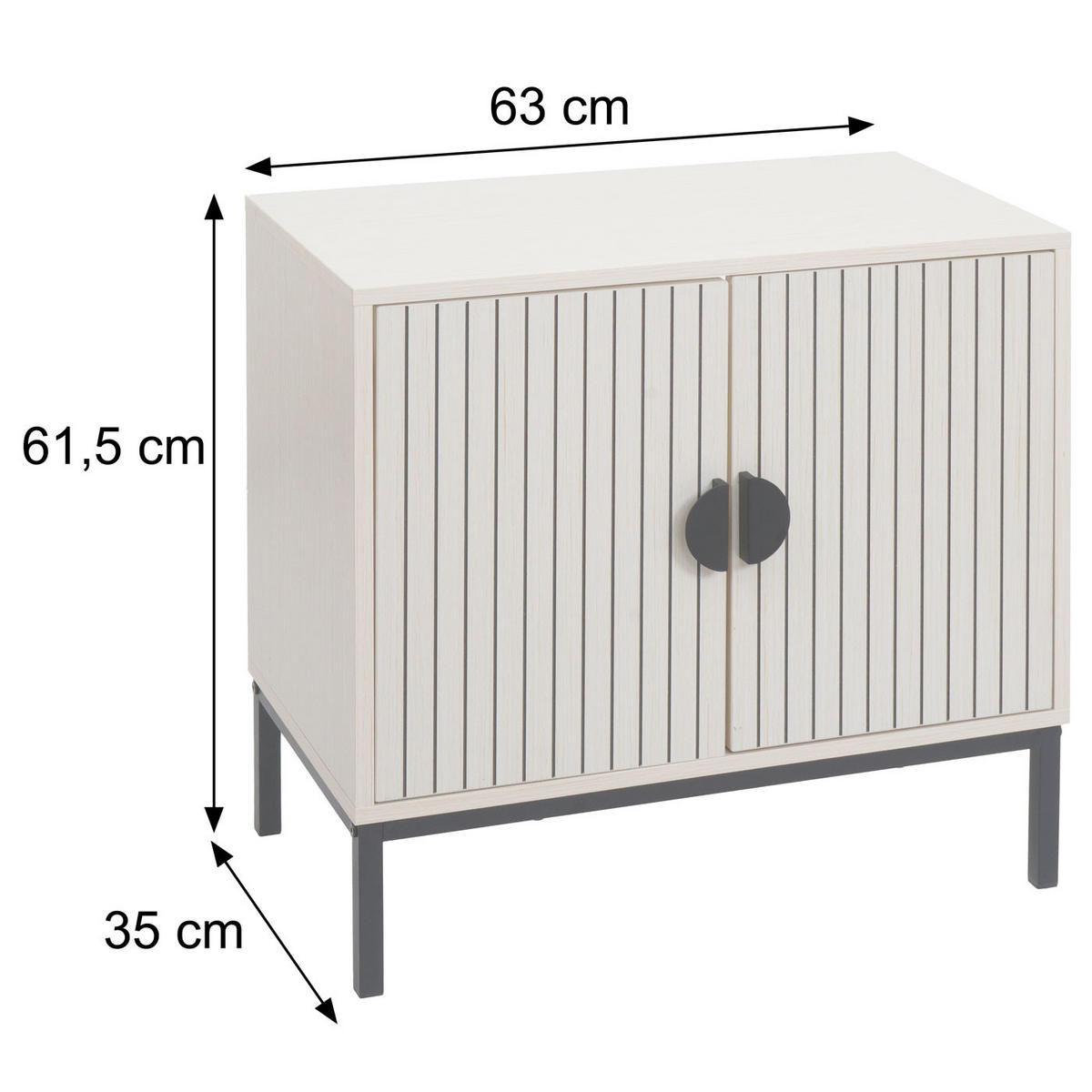 UNDERSKÅP TILL TVÄTTSTÄLL Brunt - Brun, Metall (63/61/35cm) - MCW