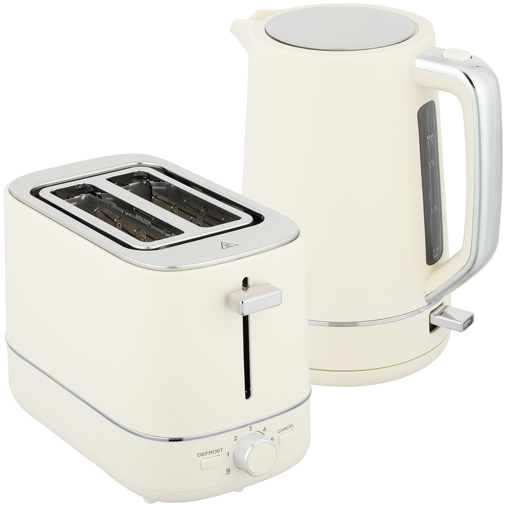 KOCHER-TOASTER-SET 2er Set Stahl Kunststoff Beige - Beige, Kunststoff (16/24.3/21.2cm) - HOMCOM