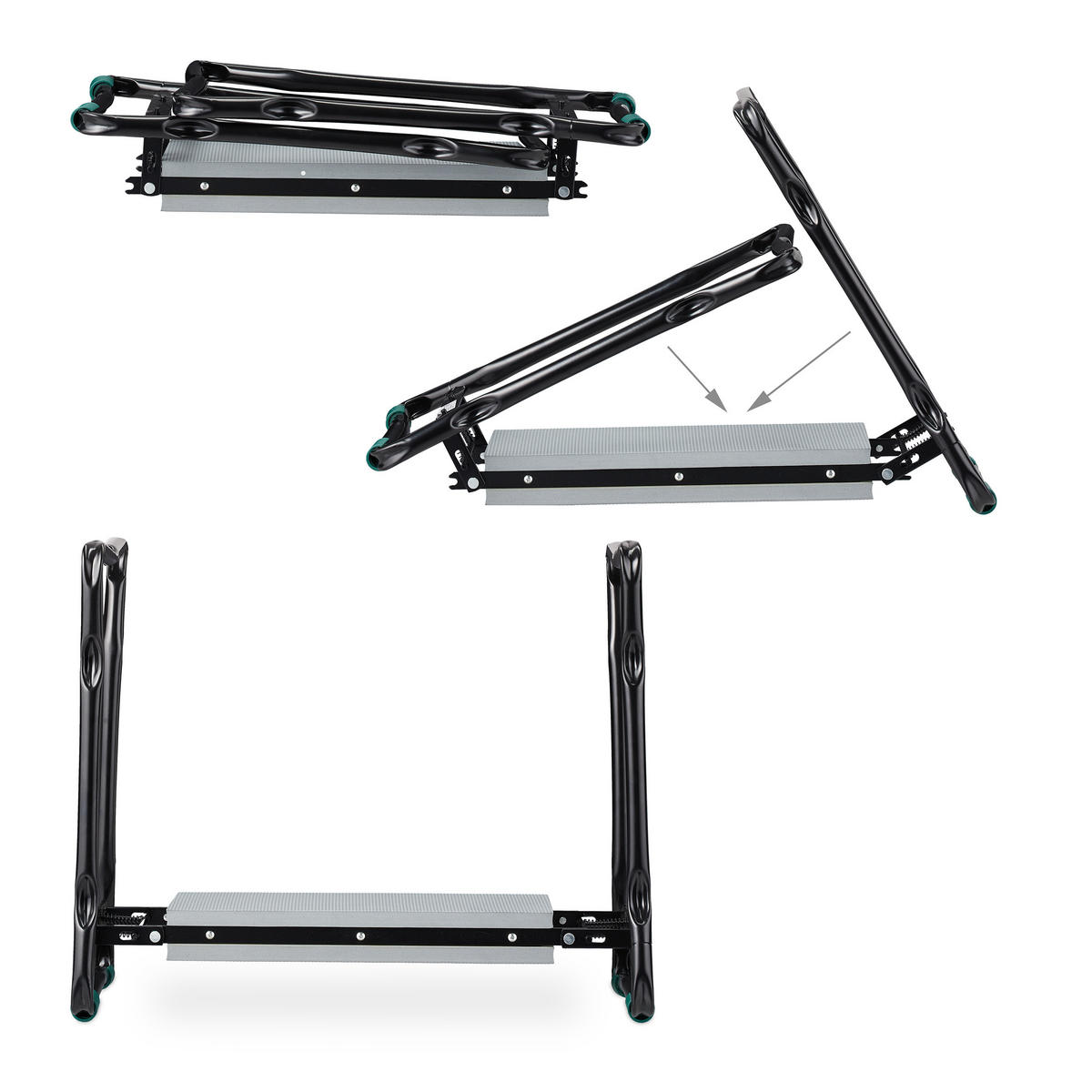 KNIEBANK - Multicolor, Textil/Metall (59/50/31.5cm) - Relaxdays