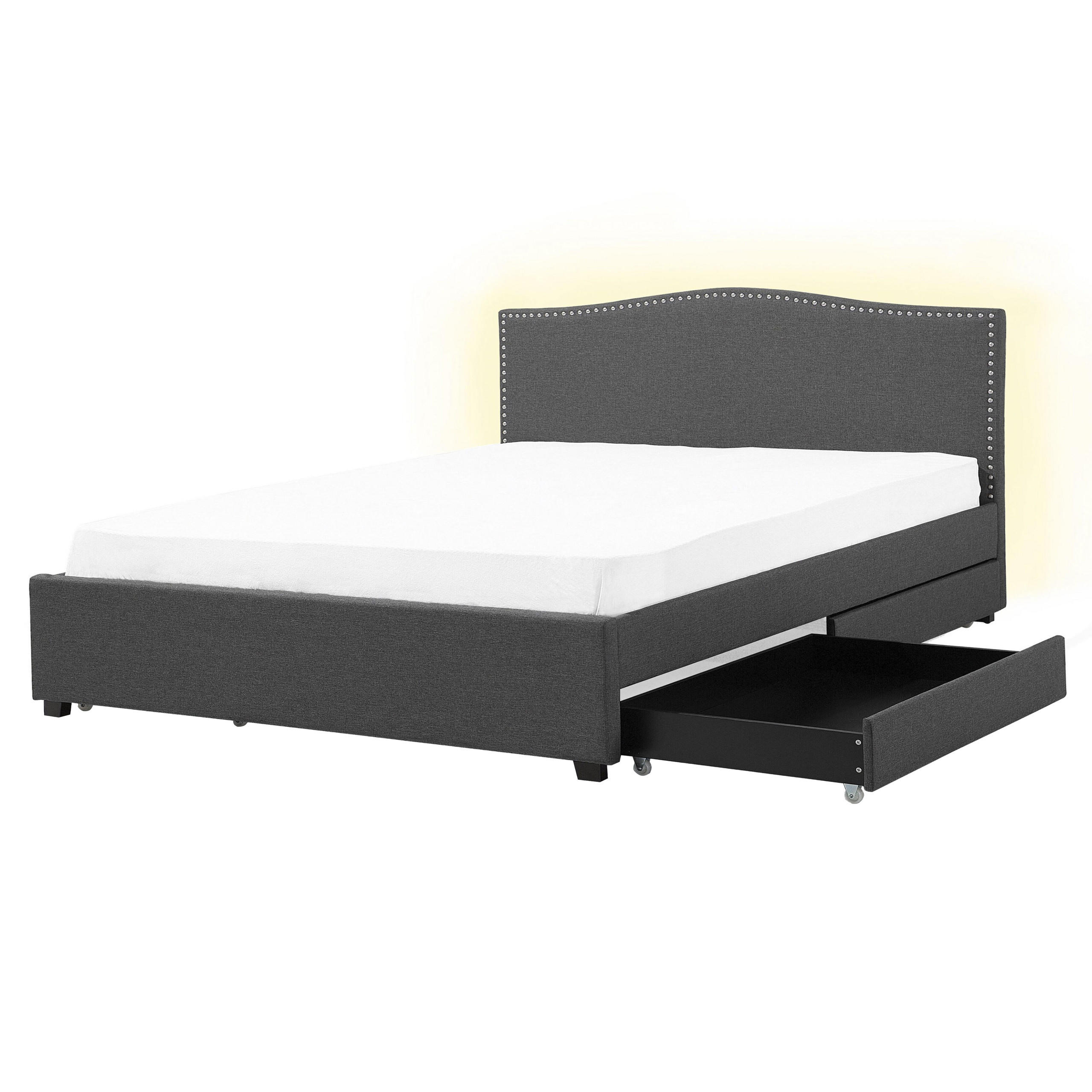 Beliani Polsterbett Dunkelgrau 160x200 cm