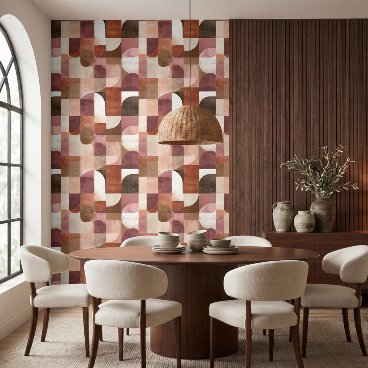 TAPETE - Geometrie - Modern - Retro - 180x280 cm - Multicolor, Papier (180/280cm) - OnlyWow