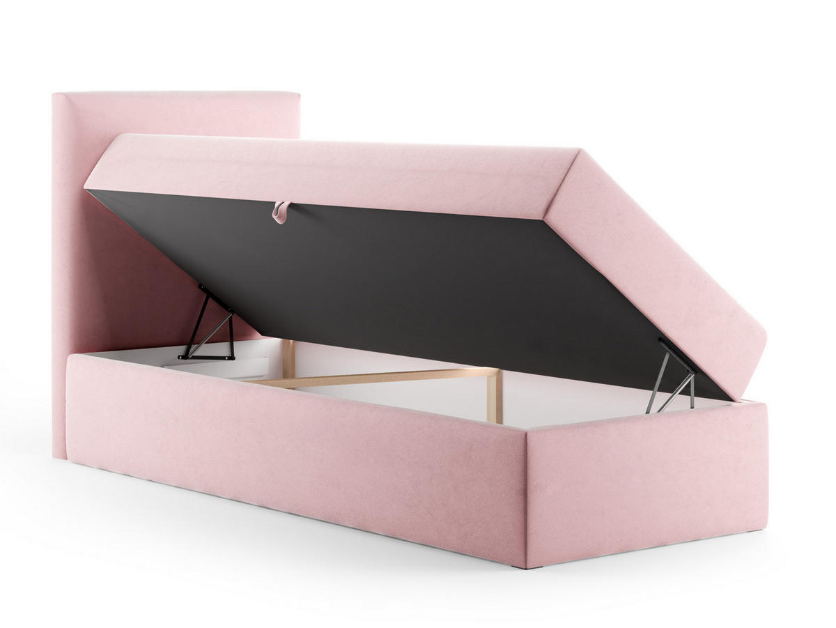 BOXBETT Egro Mini - 100x200 - schwarz (Kronos 07, Velvet) - Schwarz, Holz/Holzwerkstoff (100/200cm) - Sofnet
