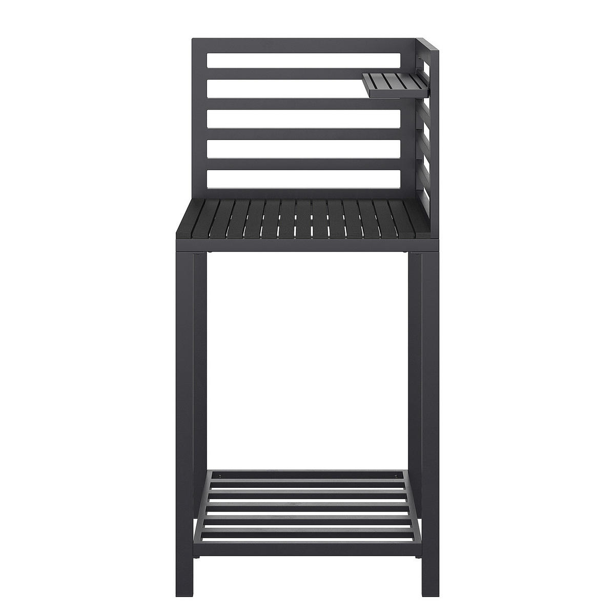 GARTENKÜCHENECKTISCH - Aluminium / Kunststoff - Schwarz - Schwarz, Kunststoff/Metall (62/60/127cm) - home24