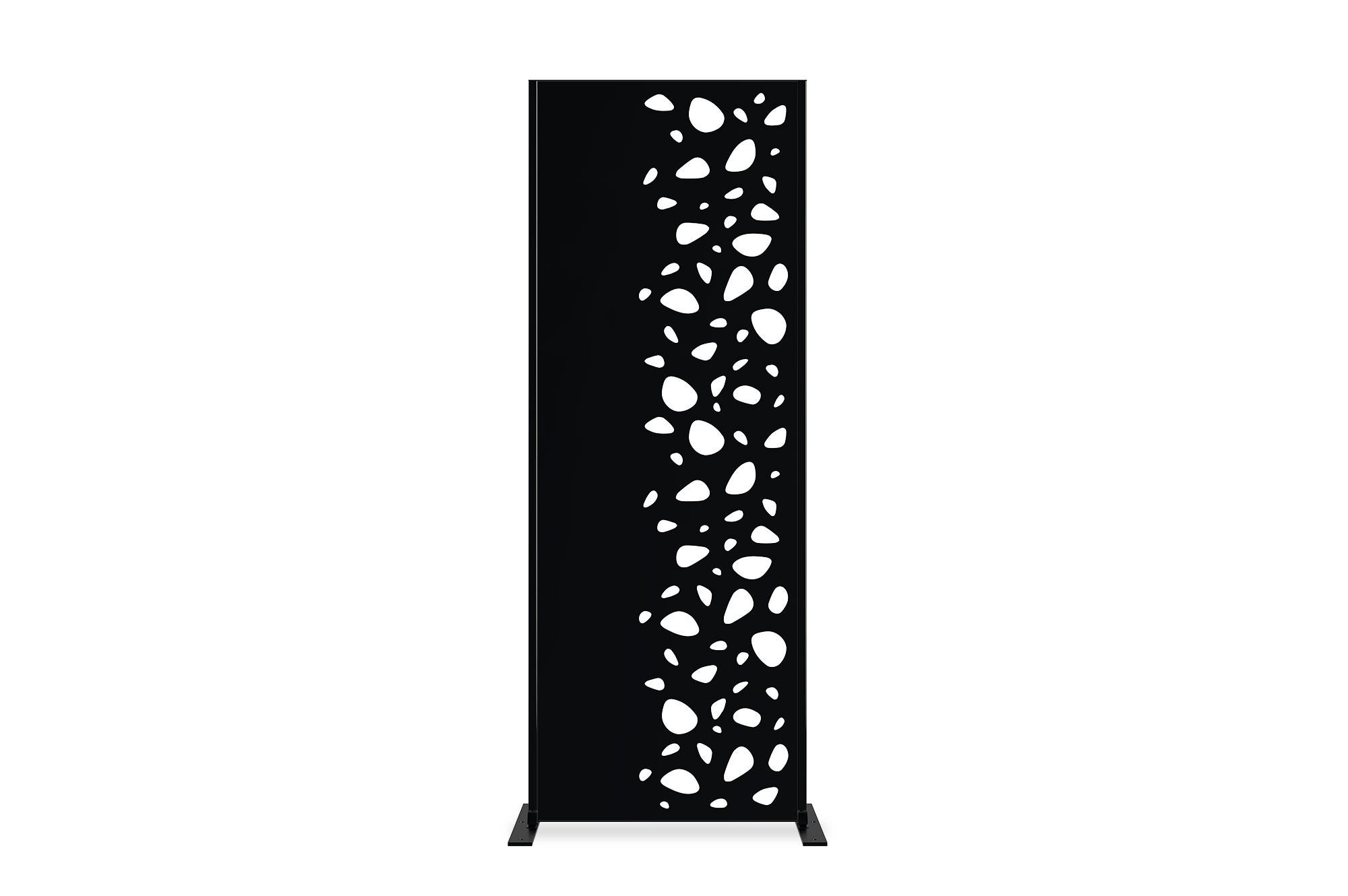 SICHTSCHUTZPANEELE dekorativ 2er-Set Sunny schwarz H.160cm, rechte Seite mit Muster - Schwarz, Metall (60/160cm) - Casanoov