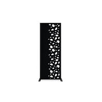 SICHTSCHUTZPANEELE dekorativ 2er-Set Sunny schwarz H.160cm, rechte Seite mit Muster - Schwarz, Metall (60/160cm) - Casanoov