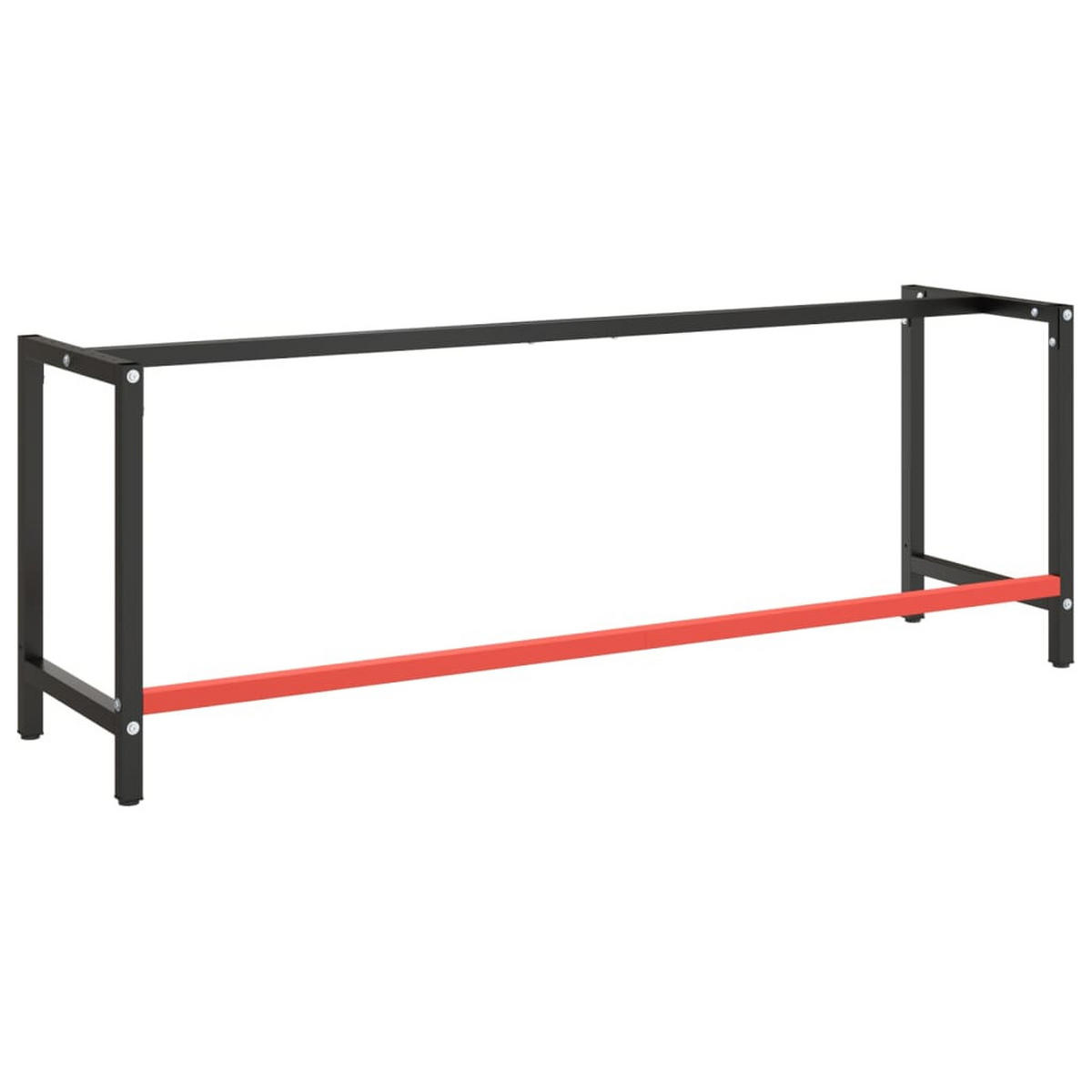 WERKBANKGESTELL Mattschwarz Und Mattrot 220/57/79 Cm Metall - Schwarz, Metall (57/79/220cm) - vidaXL