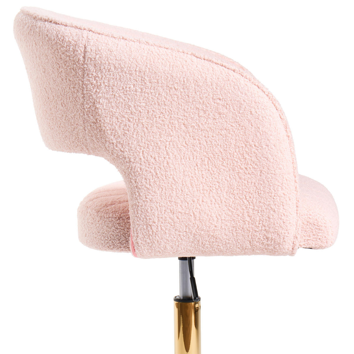 SCHREIBTISCHSTUHL Bouclé Pastellrosa Katonah - Pink, Textil (57/78/57cm) - Beliani
