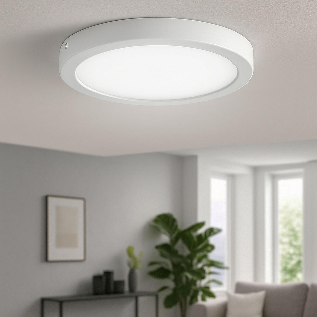 LED DECKENPANEEL Weiß 30 cm - Weiß, Metall (30/30/3.2cm) - Briloner