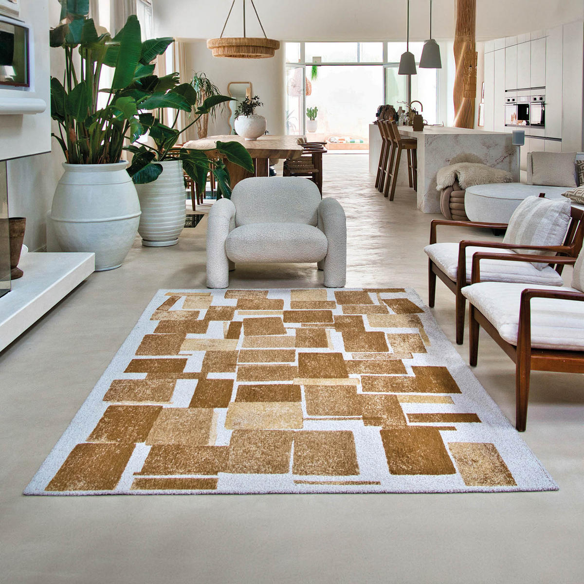 TEPPICH In-/Outdoor Flachgewebe CHUNKY Gelb 240 x 340 cm - Gelb, Textil (240/340cm) - Novatrend