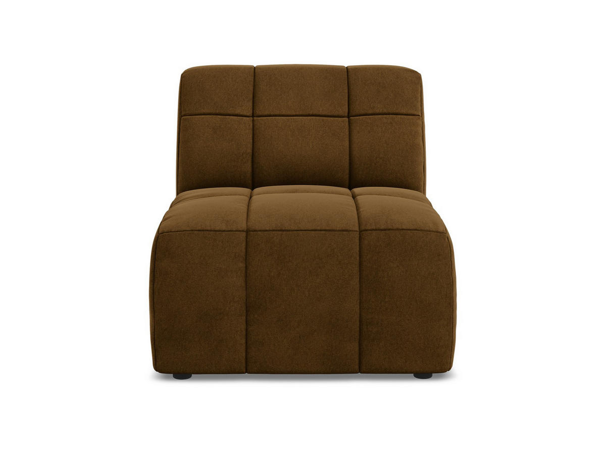 SOFAELEMENT Samt Stoff Gelb - Currygelb/Schwarz, Holzwerkstoff/Kunststoff (75/77/90cm) - Makamii