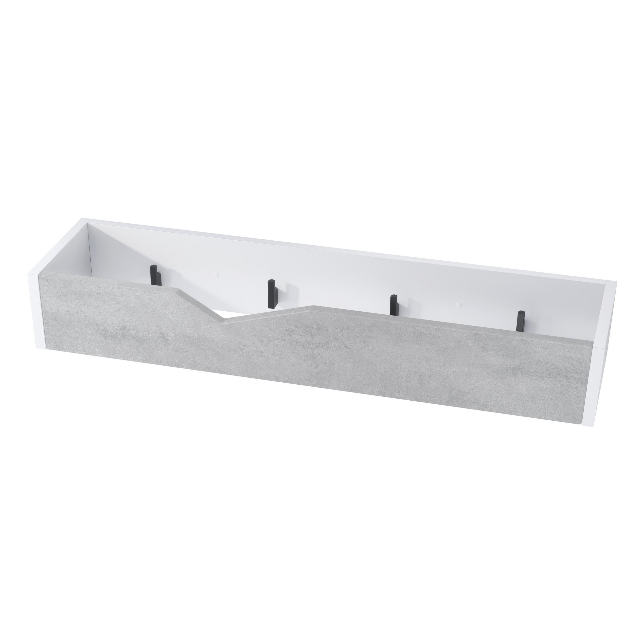 GARDEROBENPANEEL Kolmio Beton Oxid Optik - Hellgrau, Holzwerkstoff (83.5/12.5/21cm) - Vladon