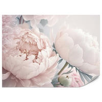 FOTOTAPETA Pre Spálňu Veľké Kvety Ružové Pivonky 350 x 256 cm - zelená/ružová, papier (350/256cm) - Muralo