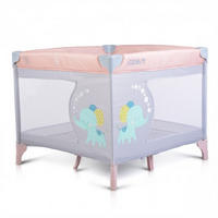 LAUFSTALL Giant grau pink 93 x 93 cm, klappbar, Babyreisebett, Tragetasche, Sichtfenster - Grau, Metall (93/77/93cm) - Moni