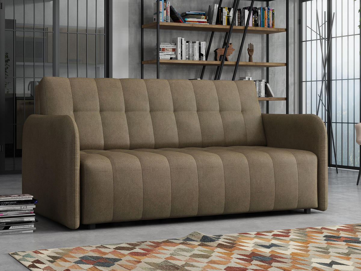 SCHLAFSOFA Viva Grand IV - Hellbraun/Schwarz, Holz/Kunststoff (165/85/95cm) - MIRJAN24
