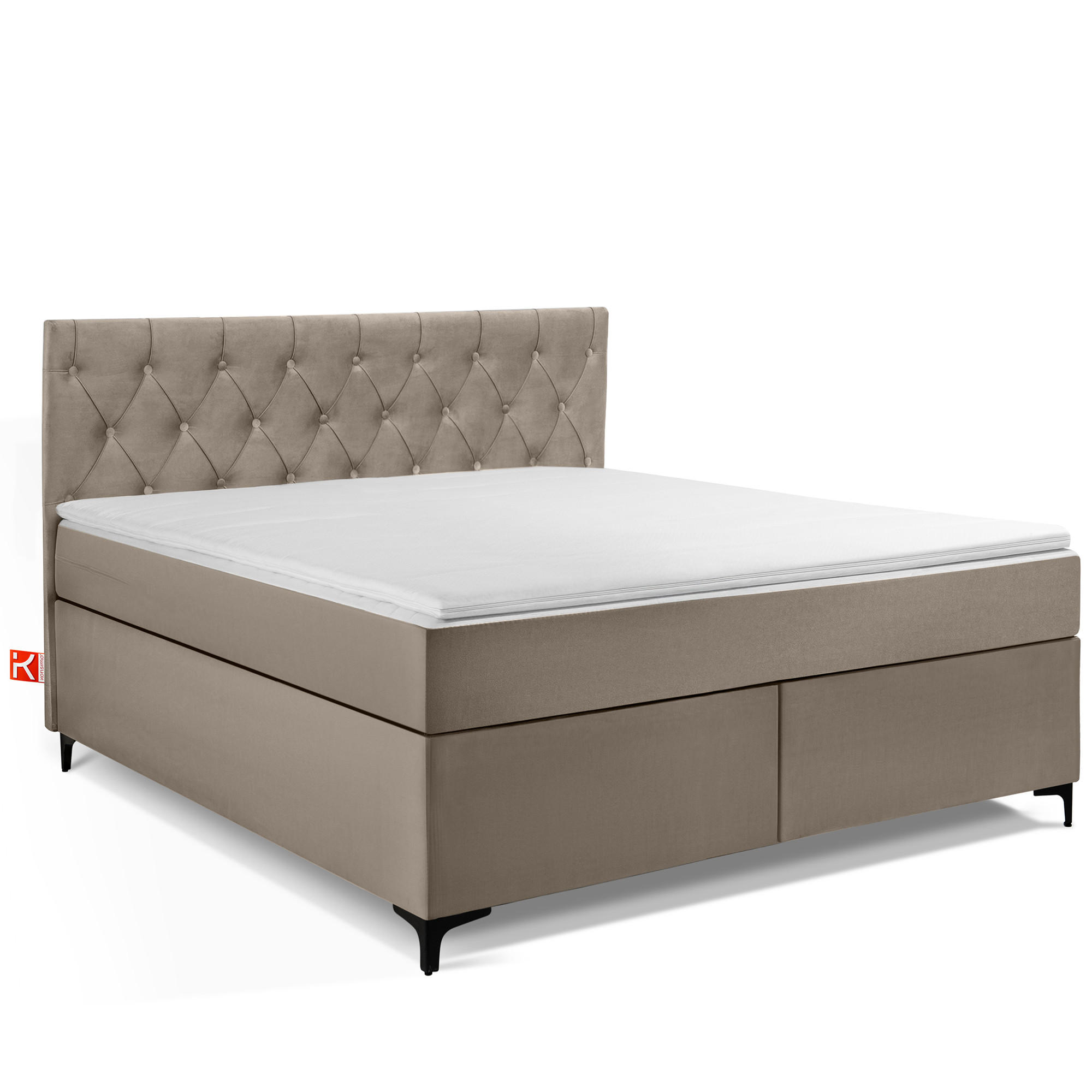 POLSTERBETT ARDEA, Beige - Beige/Schwarz, Holz/Holzwerkstoff (160/200cm) - KONSIMO®