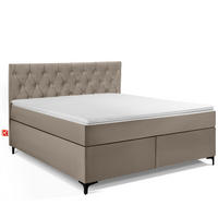 POLSTERBETT ARDEA, Beige - Beige/Schwarz, Holz/Holzwerkstoff (160/200cm) - KONSIMO®