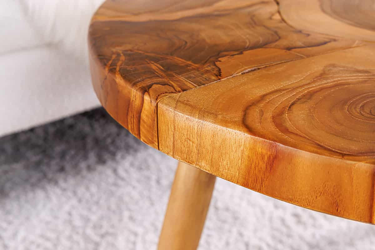 COUCHTISCH MOSAIK Teakholz rund Natur 60cm - Braun, Holz (60/60/40cm) - riess-ambiente