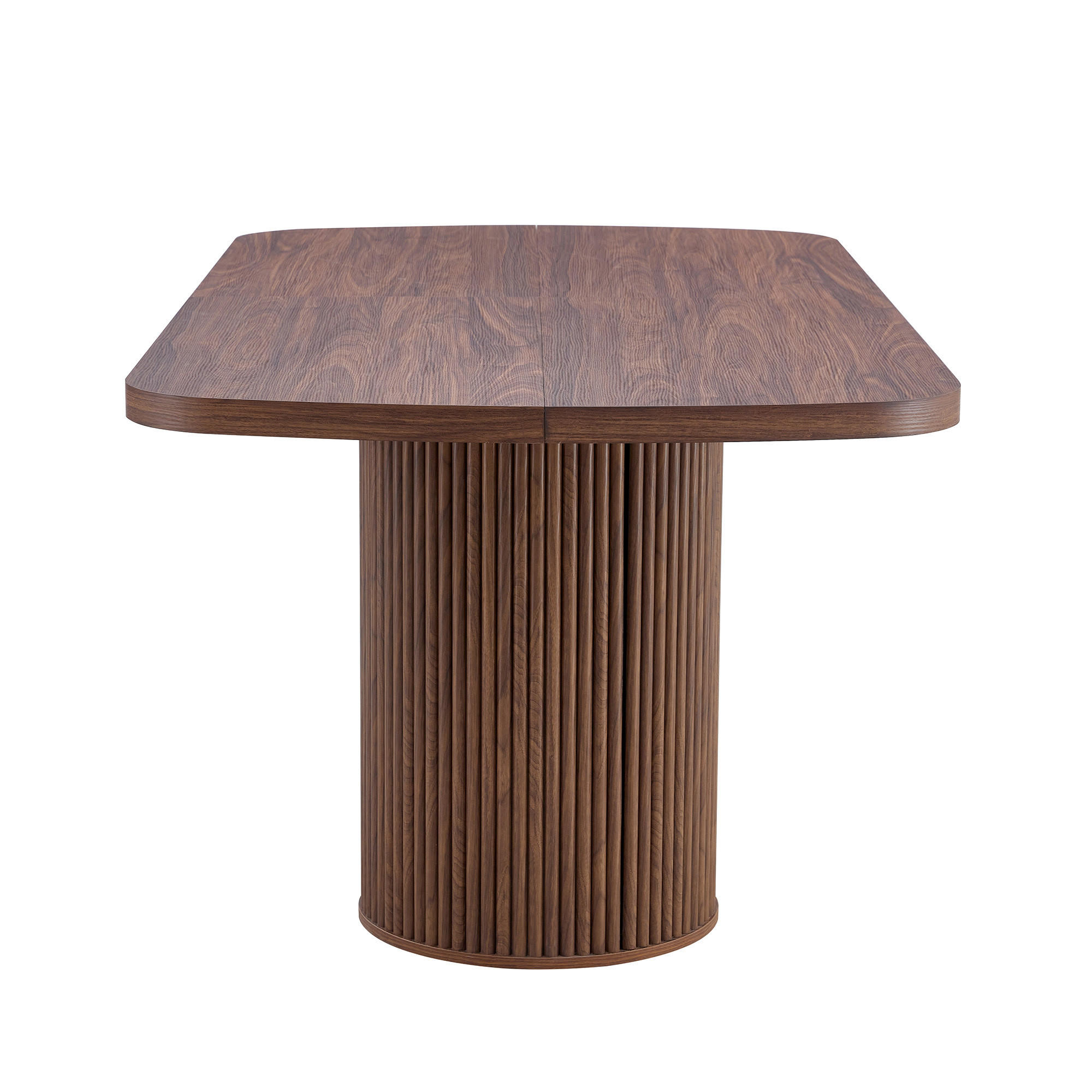 ESSTISCH in Walnussfarben Küchentisch mit geriffeltem Säulenfuß für die heimische Küche, L180/B90/H76cm - Nussbaumfarben, Holzwerkstoff (180/90/76cm) - STILVORA