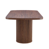 ESSTISCH in Walnussfarben Küchentisch mit geriffeltem Säulenfuß für die heimische Küche, L180/B90/H76cm - Nussbaumfarben, Holzwerkstoff (180/90/76cm) - STILVORA