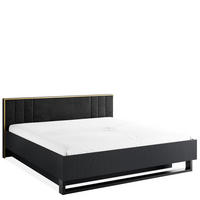 BETTGESTELL VIDIS Doppelbett mit Bettkasten - Schwarz, Holzwerkstoff (180/200cm) - KONSIMO®