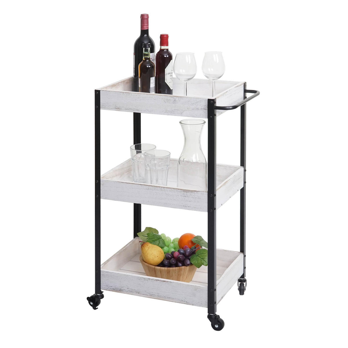 SERVIERWAGEN Weiß - Weiß, Holz (47/79/31cm) - MCW