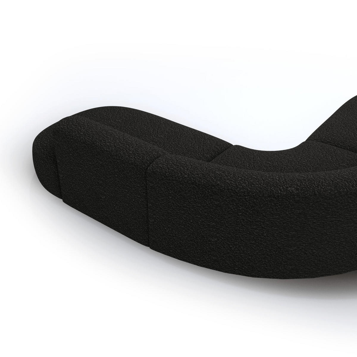 ECKSOFA WONDER Frottee Schwarz 90cm - Schwarz, Textil (90/250cm) - Premium Interiors